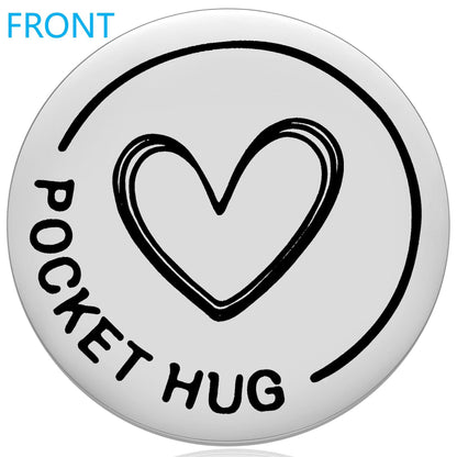 To My Love Pocket Hug Token Gift for Husband Valentines Day Gifts for Men Christmas Birthday Anniversary Jewelry Gift for Boyfriend Double Sided Message Engraved with Leather Keychain