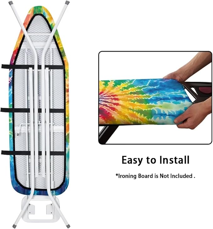 Tie Dye Vortex Printed Ironing Board Cover, Comfy Stretchy Iron Board Protector