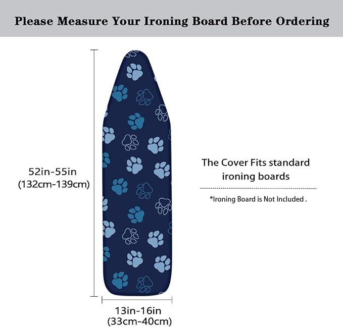 Bone Dog Paw Ironing Board Covers Durable Stain Resistant Hook and Loop