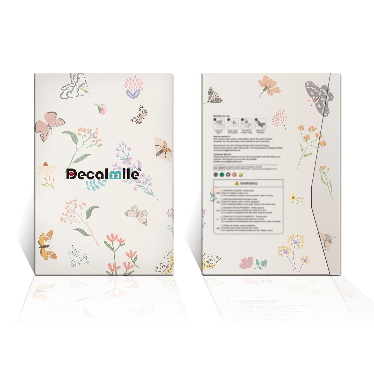 decalmile Spring Summer Sunflower Double Sided Window Clings Hanging Flower Vine Garden Flower Anti-Collision Glass Doors Window Stickers Decals