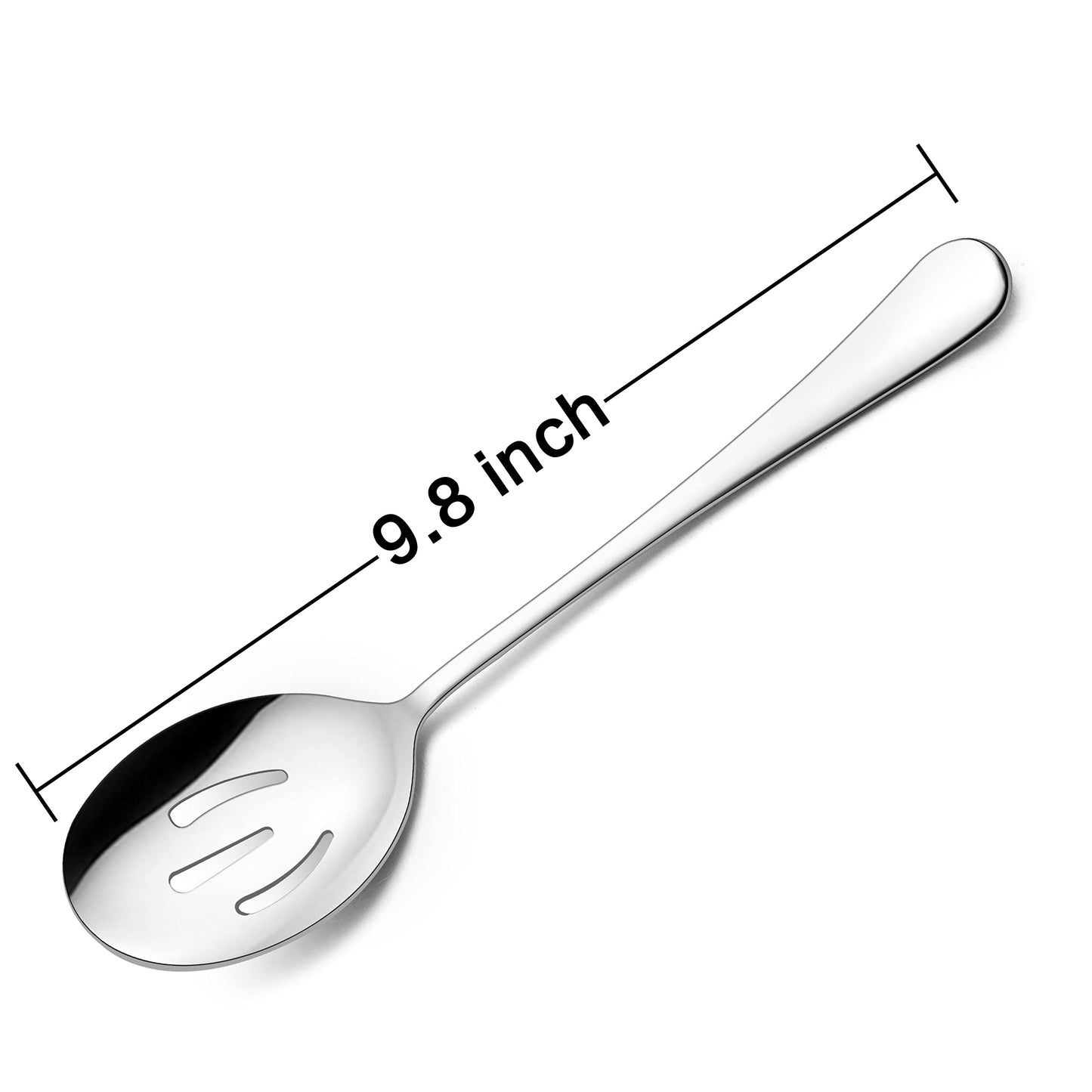 HaWare Serving Slotted Spoons X 6, 9.8 inches Large Size Stainless Steel Spoon Service for Home, Elegant Design for Kitchen/Buffet/Party, Mirror Polished and Dishwasher Safe(6 Pack)