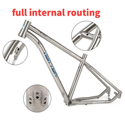 HIMALO Bike Frame 27.5/29er Mountain Bike Frame 15.5''/17''/19'' Lightweight Titanium Alloy Rigid Frame Disc Brake Thru Axle 12x142mm XC AM(29 * 17'')