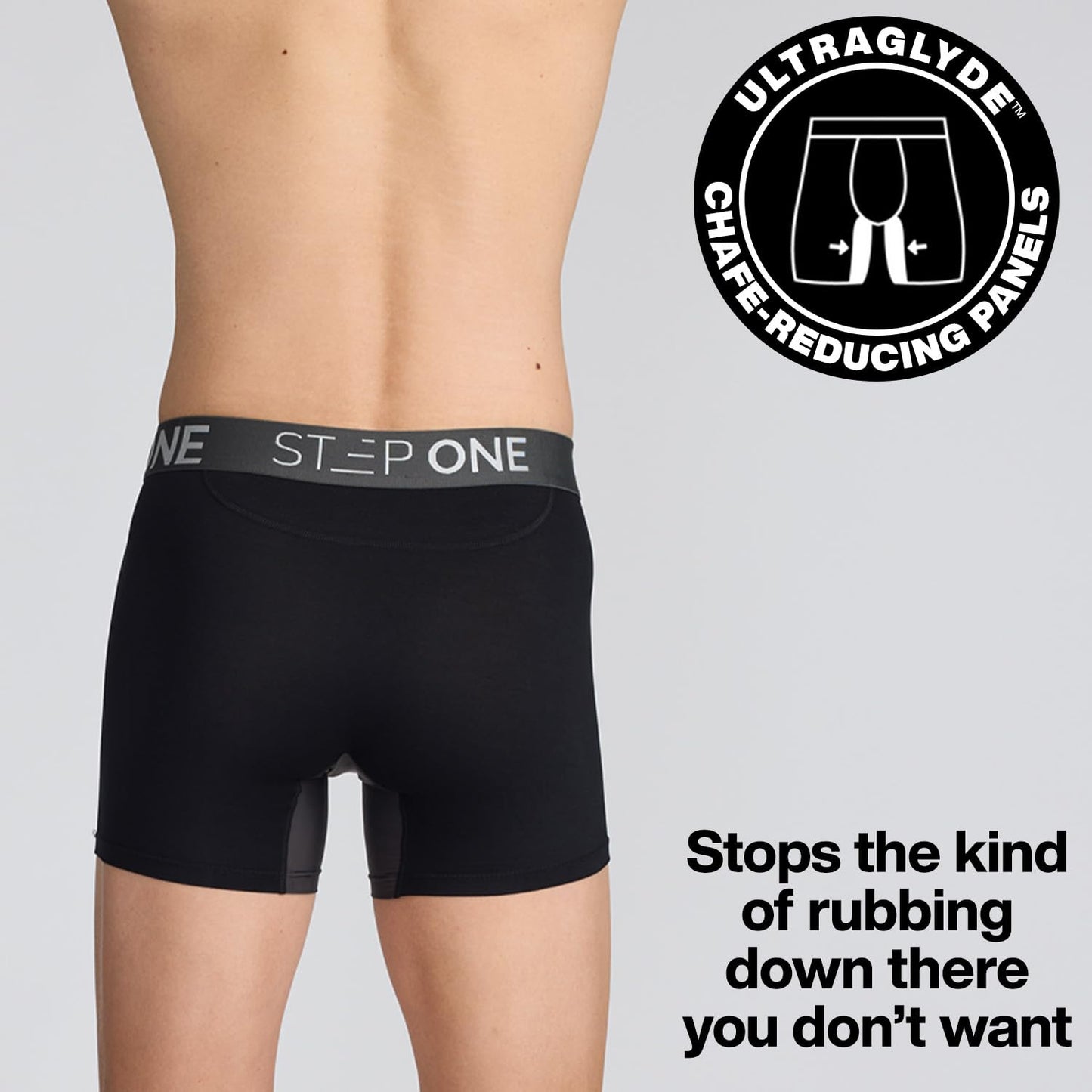 STEP ONE Mens Underwear Trunk Briefs, 1 Pair, Underwear for Men, Moisture Wicking, 3D Pouch + No Ride Up Trunk Briefs for Men