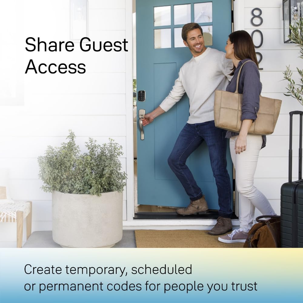 Yale Assure Lock 2 Touch Deadbolt, Black Suede Key-Free Smart Entry Door Lock with Wi-Fi Connected Touchscreen Keypad and Fingerprint Scanner for Code Entry and Remote Access, YRD450-F-WF1-BSP