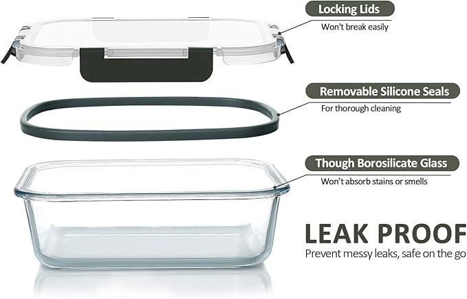 M MCIRCO 24-Piece Glass Food Storage Containers