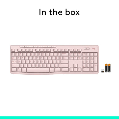 Logitech MK270 Wireless Keyboard and Mouse Combo for Windows, 2.4 GHz, 8 Multimedia Keys, PC, Laptop, Wireless Keyboard Compact Mouse Combo - Black