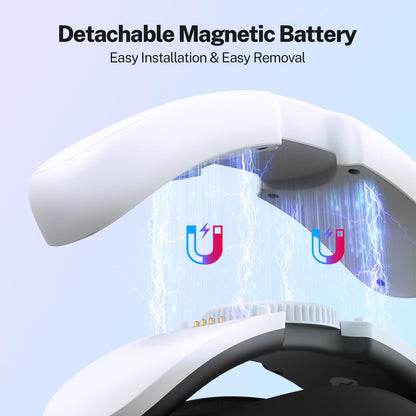 YOGES 10000mAh Battery Head Strap Compatible with Meta Quest 3S & Quest 3, Detachable Magnetic Battery, Rechargeable Headstrap to Extend Playtime for VR Headset Compatible with Meta Quest 3S