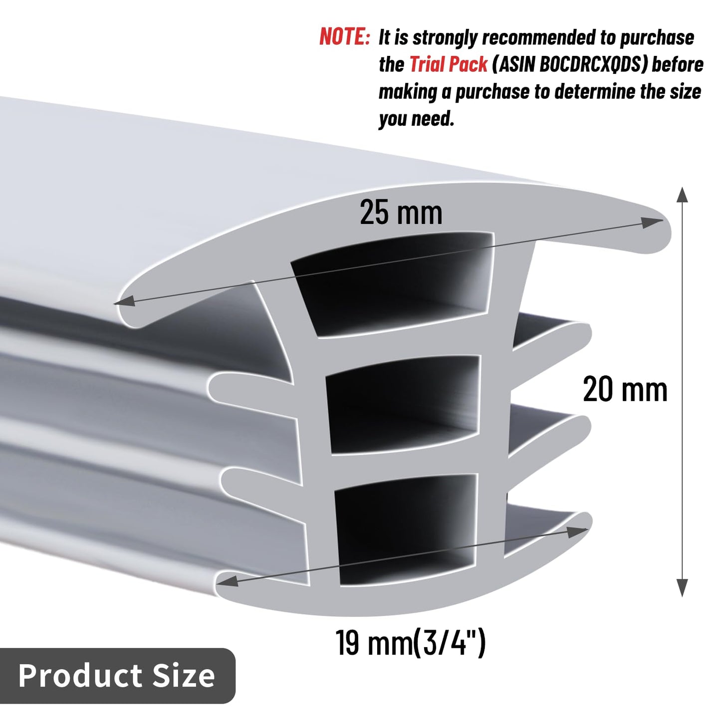 Flexible EPDM Rubber Strip (100 ft Long and 3/4 inch Wide) for Concrete Crack Repair and Replacement - Weather and Aging Resistant Expansion Joint Filler for Driveways and Sidewalks