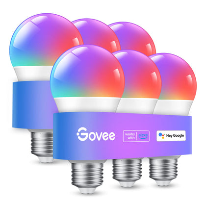 Govee Smart Light Bulbs, WiFi & Bluetooth Color Changing Light Bulbs, Music Sync, 16 Million DIY Colors RGBWW Color Lights Bulb, Work with Alexa, Google Assistant Home App, 800 Lumen, 2 Pack
