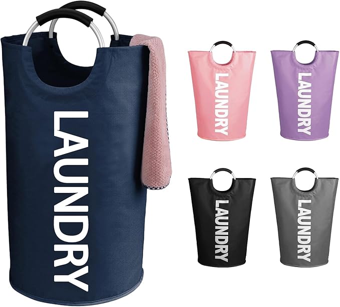 WOOHA 95L Large laundry basket, Collapsible laundry hamper, Tall Clothes