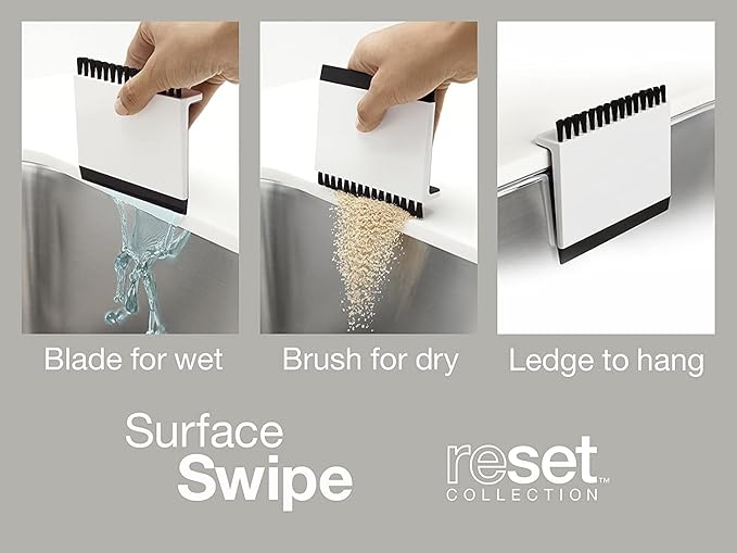 Kohler K-6379-0 Kitchen Sink Squeegee and Countertop Brush, Cleans Wet and Dry