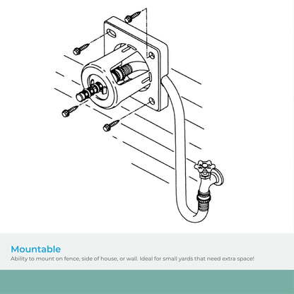 Suncast 100 Ft. Wall Mount Hose Reel Side Winder for Yard, Garden, Space-Saving Design, Easy Hose Storage, Fully Assembled, Taupe (Open Box), Made in the USA