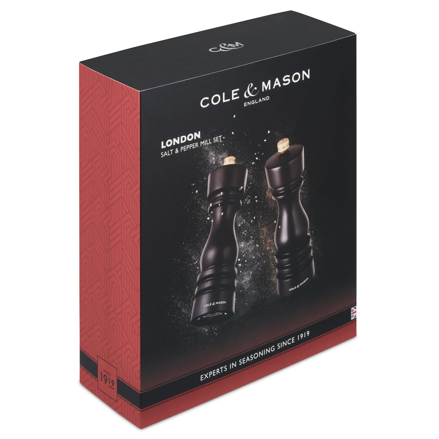 Cole & Mason London Refillable Spice Mill - Kitchen & Home Accessory - Salt and Pepper Grinder Set with Ceramic and Carbon Steel Mechanism - 7", Chocolate Wood