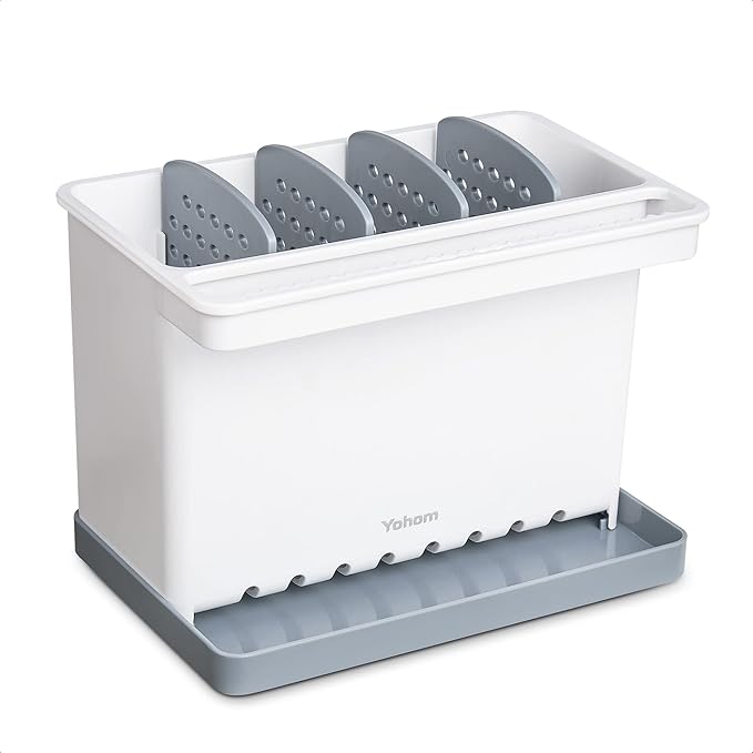 YOHOM Sink Brush Holder for Kitchen Sink Sponge Caddy Countertop Organizer