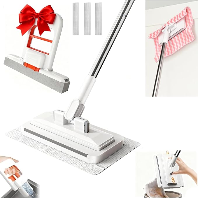 Cloth Changing Mini Mop with a Mini Foldable Desktop Mop, Flat Dust Mop