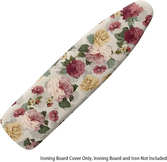 Flower Heavy Duty Ironing Board Cover and Pad Stretch Thick Padding Scorch &