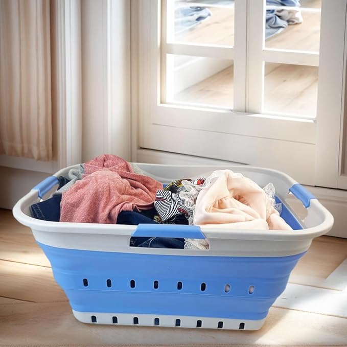 SAMMART 42L Collapsible Plastic Laundry Basket