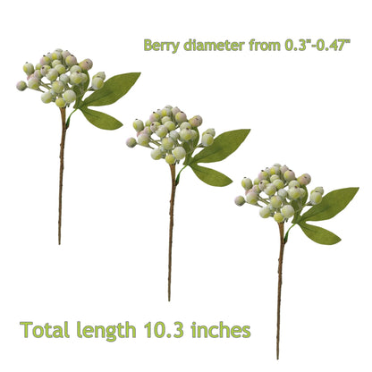M2cbridge Artificial Berry Stems Christmas Picks Pine Needles Branches Wreath Ornament (Frost Green 12pcs)