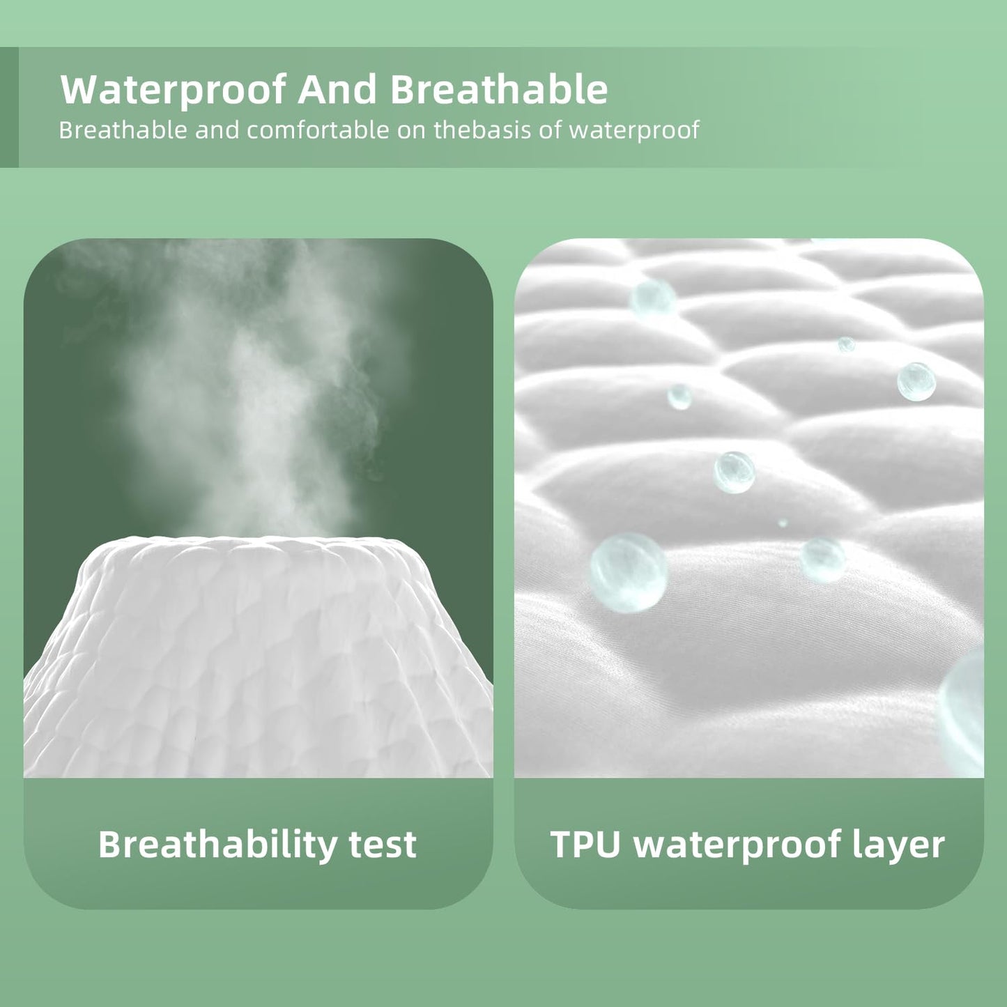 PDXM Waterproof Mattress Protector, Mattress Cover, Soft, Breathable,Noiseless, Deep Pocket 6-18 inches, White for Home Hotel Bedroom,Easy wash (Queen)