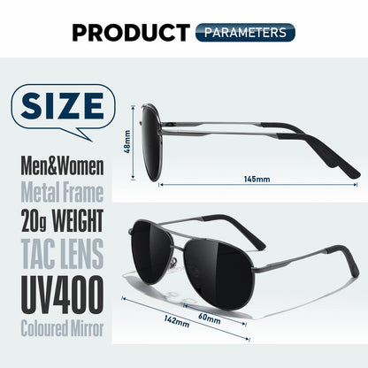 phikttu Sunglasses Men Polarized Aviator Sunglasses for Men Women Fishing Driving Sun glasses Metal Frame UV400 Protection