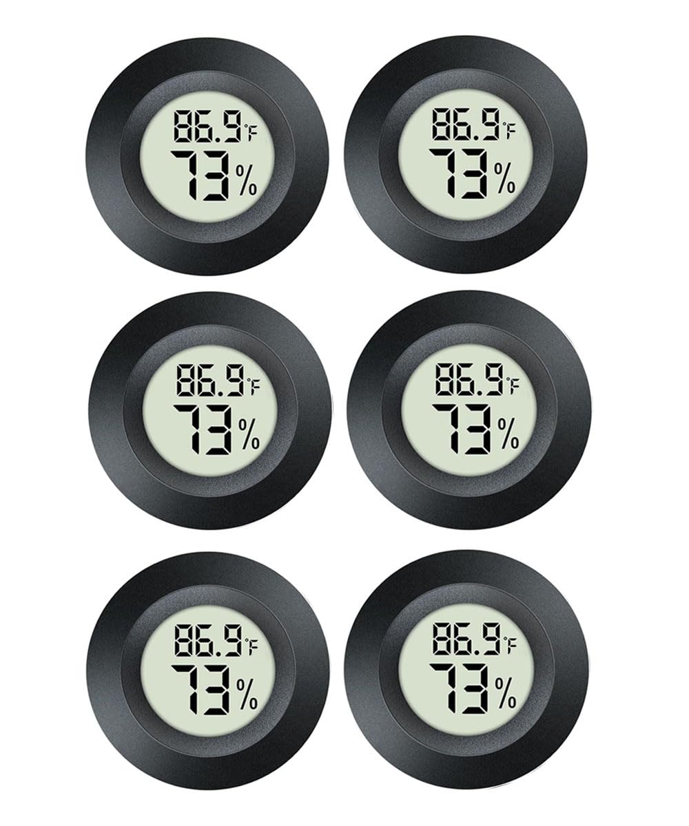 2 Pack Hygrometer Thermometer Digital Humidity Meter Indoor/Outdoor Humidity Monitor Reptile Thermo-Hygrometer for Greenhouse Humidors Terrarium Jars, Fahrenheit (℉) /Celsius(℃) (2)