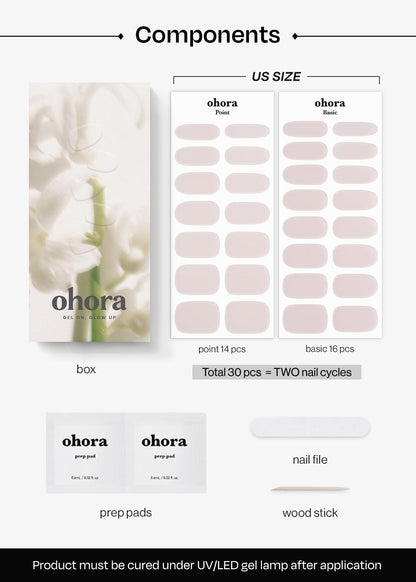 ohora Bundle Set (N Addict Starter Kit) - Red Solid Gel Nail Strips with UV/LED Lamp and Mini Remover, Salon-Quality, Long Lasting, Easy to Apply & Remove - Includes Prep Pads, Nail File, Wooden Stick