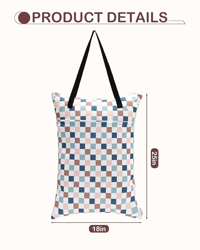 ALVABABY 2 Pack Large Wet Dry Bag Waterproof Hanging Cloth Diaper