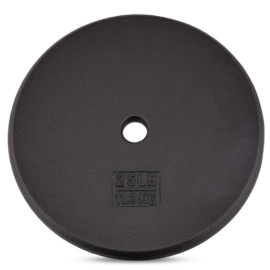 Yes4All Standard 1 Inch Cast Iron Weight Plate - Ideal for Strength Training - 25LB - Single