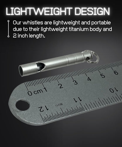 Titanium Whistle with Lanyard Emergency Safety, Titanium Gray, Set of 2, Weather Resistant, 125db Your Lifesaving Outdoor Essential, Perfect for Hiking, Pets, Sports, and Emergencies for Keychain