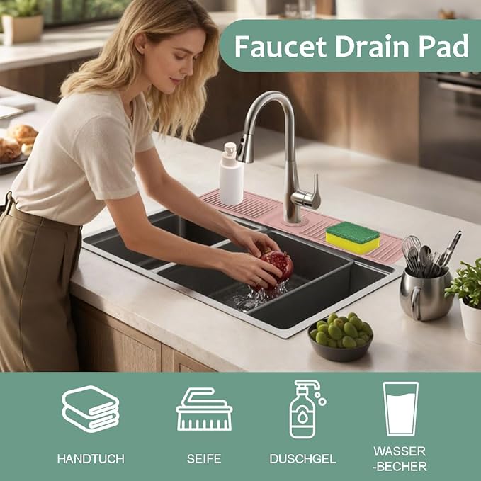 24 Inch Upgraded Draining Mat Folding faucet Mat