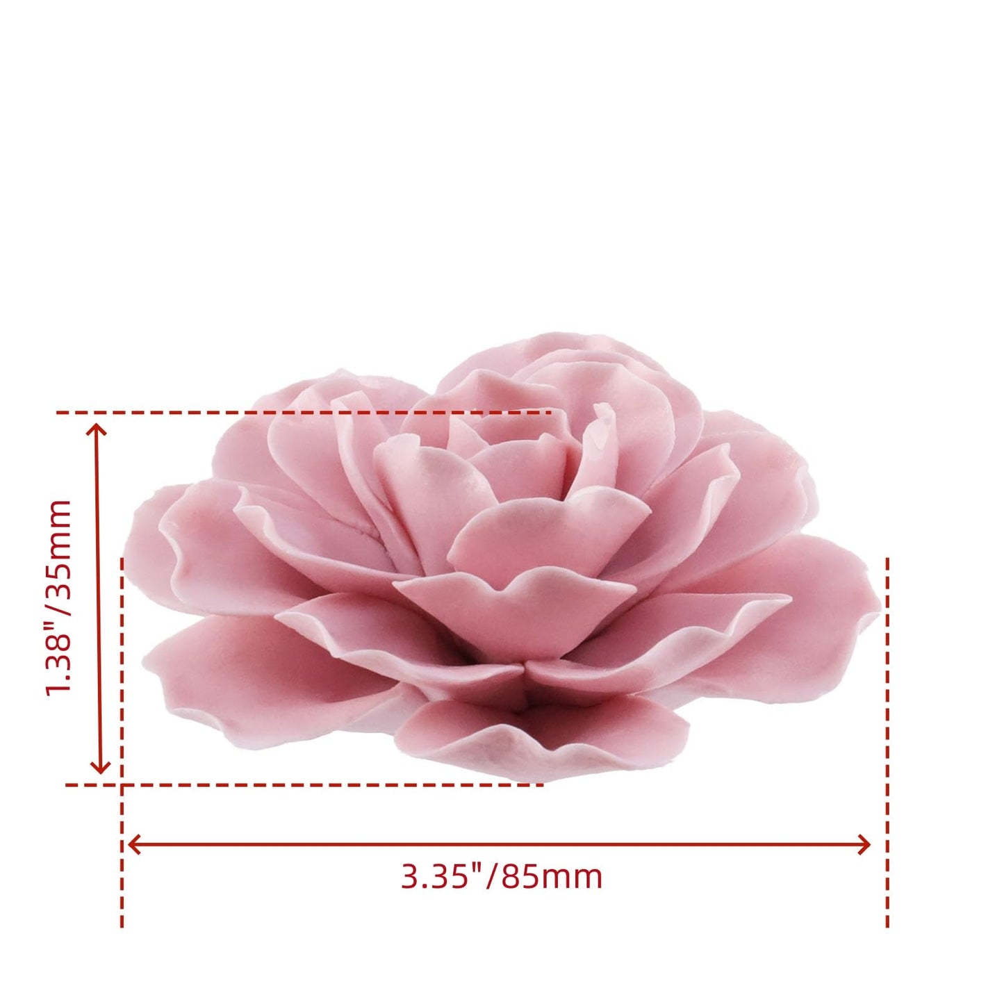 Bitray Pink Incense Holder 3.35" Dia Burner Holder Ceramic Flower Incense Sticks Holder for Yoga Studio