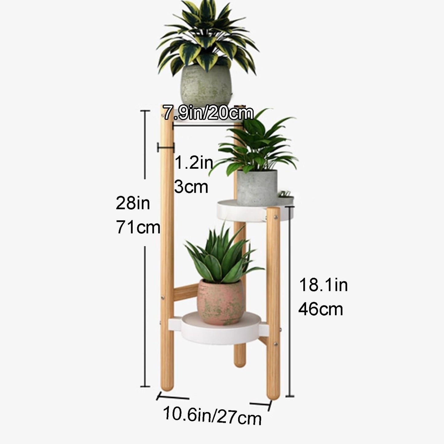 Yajuer Plant Stand Outdoor, Corner Tierd Metal Flower Shelf Pot Holder, 4 Tier Metal Plant Shelf for Living Room(Black)