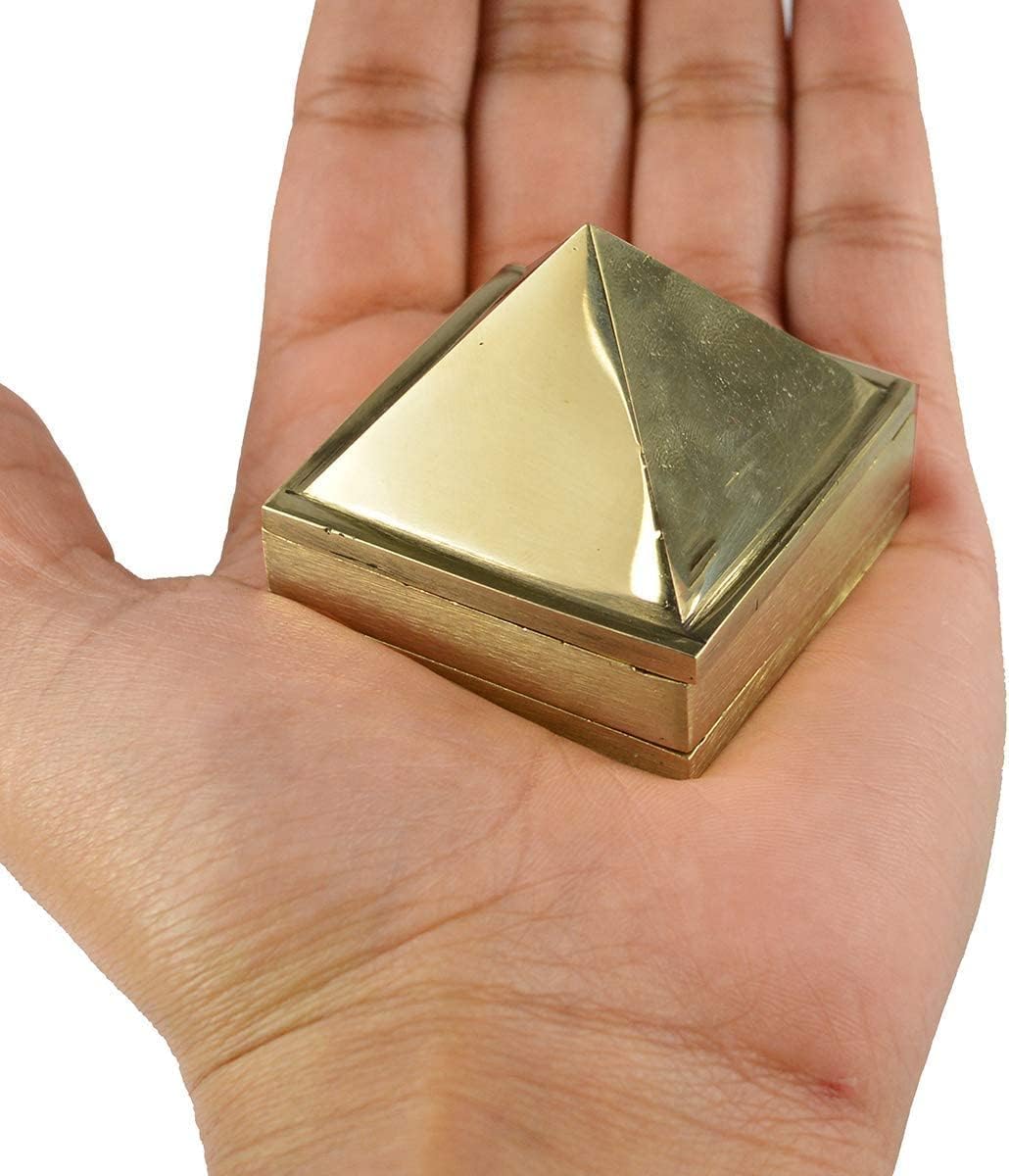 Bro Mart Pure Brass Wish Pyramid 3 Layer Size 1 inch with 91 Pyramids for Vastu and Feng Shui Pyramid | Home Decor for Pooja, Antique Items God Prayer, Large (1 inch)