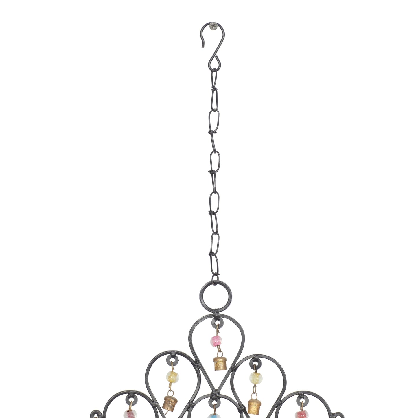 Deco 79 Metal Windchime with Bells, 10" x 1" x 24", Black