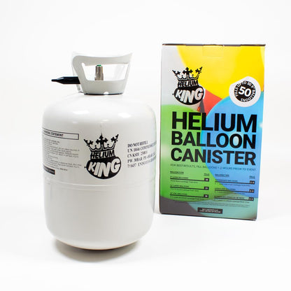Helium King Disposable Helium Gas Canister - Fills 50 x 9 Inch Latex Balloons or 18 Foil Balloons - Helium Balloon Gas UK Filled Helium Cylinder for Parties