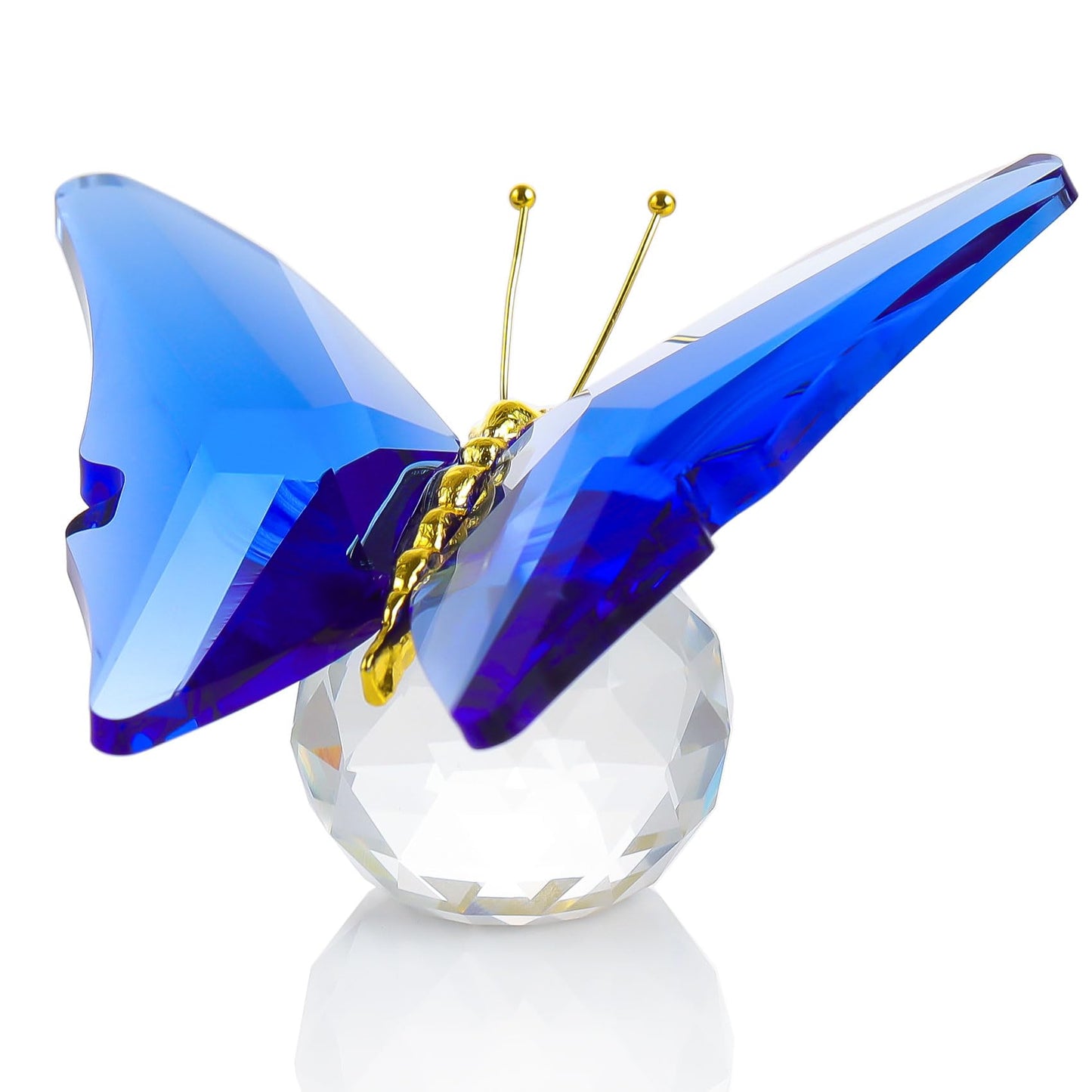Movdyka Crystal Butterfly Gifts for Women Blue Glass Figurine Home Decor