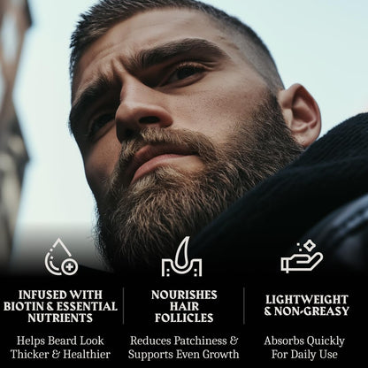 Striking Viking Beard Oil with Biotin for Men - 2 Fl Oz, 1 Pack, Sandalwood - Thickening & Conditioning Beard Growth Oil & Serum with Argan & Jojoba for Hydrated Facial Hair