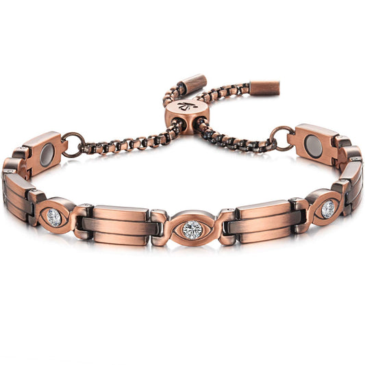 RainSo Women Pure Copper Magnetic Bracelets Adjustable Design with Display Box
