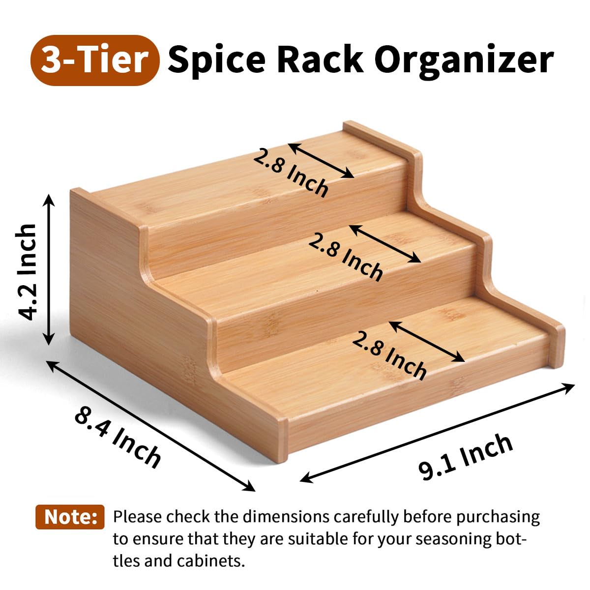 JinDoWin 2 Pack Cabinet Spice Rack Organizer - Enhanced Cabinet Spice Organizer, Practical Spice Rack Organizer for Cabinet and Efficient Cabinet Spice Organizer (2, 9 Inch)