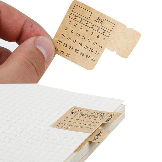 30 Pcs Calendar Stickers for Planners Self Adhesive Index Tabs Monthly Index Dividers Bullet Journal/Planners/Agenda