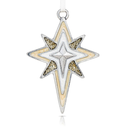 Danforth Star of Bethlehem Pewter Christmas Ornament, Bright, Sparkling Christmas Tree Decoration, Christian, Handmade in USA, Fine Pewter, 2 ⅜” Tall by 1 7/8” Wide