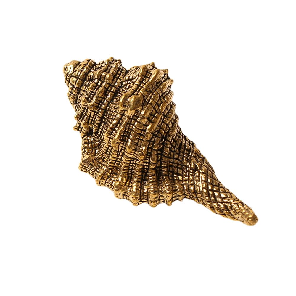 SHIDXIB 1pc Charming Brass Conch Sculpture - Antique Sea Life Miniature, Suitable for Home Decor, Office Decor, Indoor Display