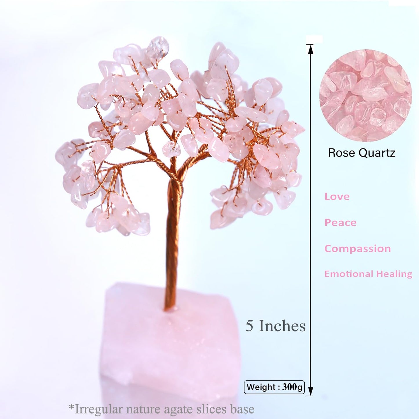 TPXNLP Chakra Healing Crystals Tree Amethyst Pink Quartz Twinkling Tree Good Luck Feng Shui Sculptures Decoration,Gift for Anniversary,Sister Birthday,5" Height