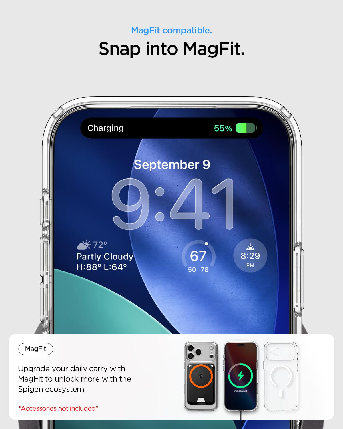 Spigen Ultra Hybrid MagFit Case for iPhone 17 Pro Max (2025), Compatible with MagSafe Accessories [Anti-Yellowing] [Dura Clear] [Military-Grade Drop Protection] - Clear White