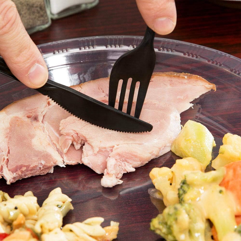 450 Plastic Cutlery Packets - Knife Fork Spoon Napkin Salt Pepper Sets | Black Plastic Silverware Sets Individually Wrapped Cutlery Kits, Bulk Utensil Cutlery Set Disposable To Go Silverware