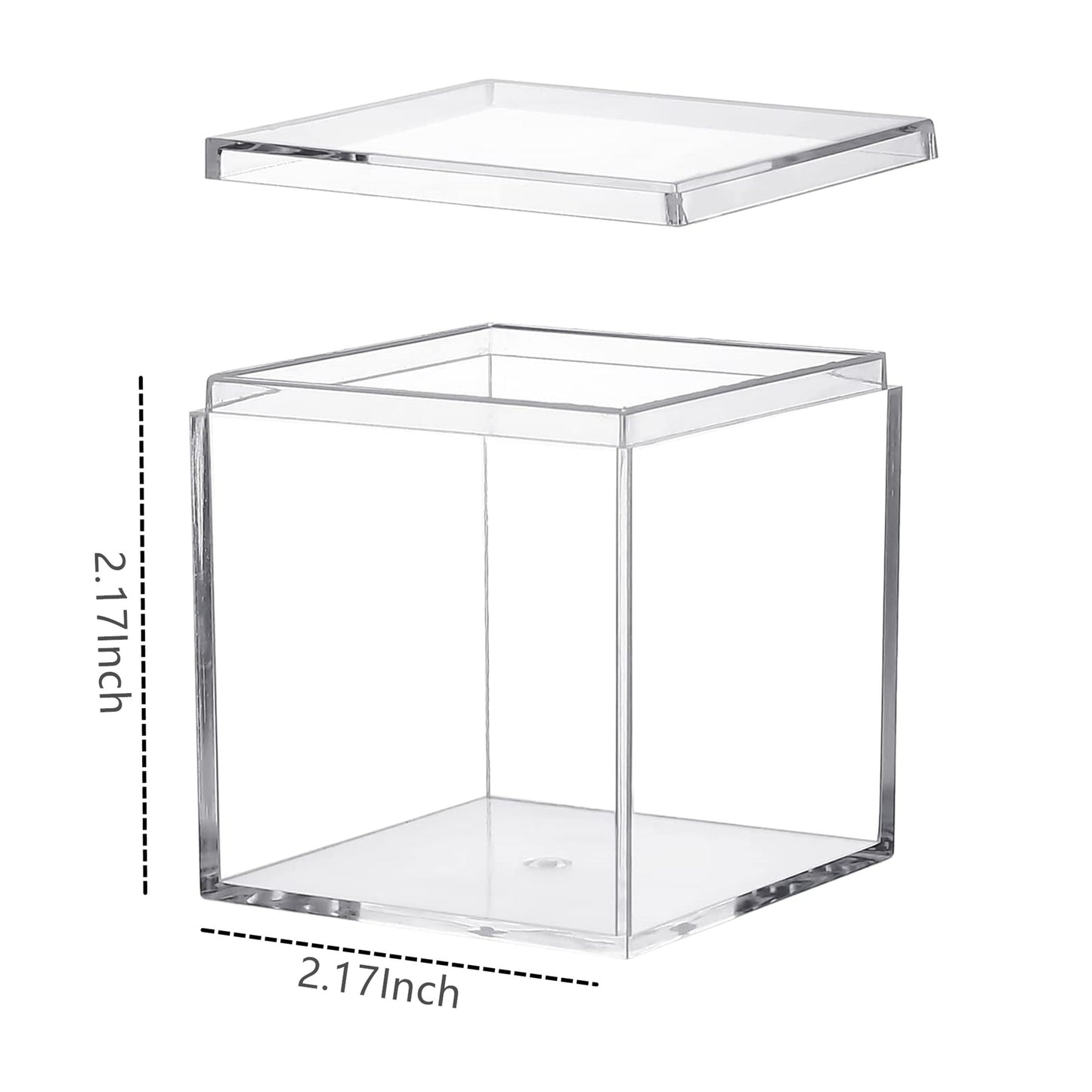KissYou Acrylic Box Clear Boxes with Lid 12 Packs Small Candy Box Display Square Cube Wedding Graduation Party Decorations Jewlry Gift Box