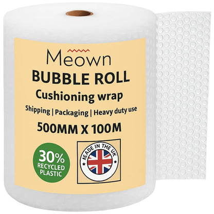 Meown Bubble Wrap 500mmx100m - Premium Quality Bubble Wrap Roll - Packaging Material for Shipping and Storage, Protect Your Goods with Ease