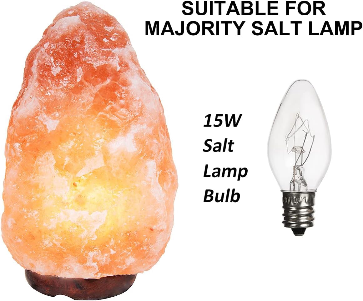 OHLGT 28 Pack Salt Lamp Light Bulbs 15 Watt, Himalayan Salt Lamp Original Replacement Bulbs E12 Socket Long Lasting Incandescent Bulbs Warm Light