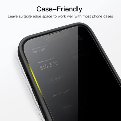 JETech Privacy Full Coverage Screen Protector for iPhone 16e 2025, iPhone 13/13 Pro 6.1-Inch, Anti-Spy Tempered Glass Film, Edge to Edge Protection Case-Friendly, 2-Pack