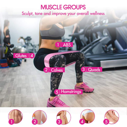 Resistance Bands, Fabric Workout Bands for Women & Men, Cloth Booty Resistance Loop Bands, Thick Squat Bands for Butt/Legs/Thigh/Hip/Glute Excersing
